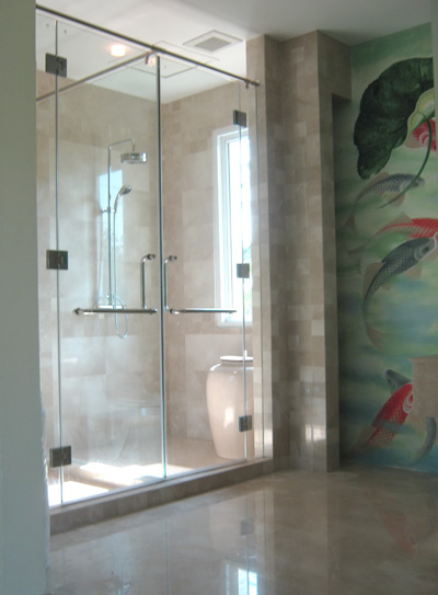 ฉากกั้นอาบน้ำบานเปลือย